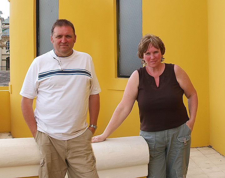 A portrait of us in San Jose, Costa Rica